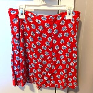 Red Floral Skater Skirt